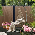 Elephant schutting Stripes houtcomposiet 180x180 cm Natural Dark Brown Aktie OP=OP