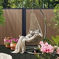Elephant schutting Stripes houtcomposiet 180x180 cm Oak and Black Aktie OP=OP