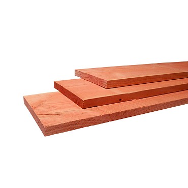 Douglas fijnbezaagde plank 2,5 x 25 x 500 cm, onbehandeld.