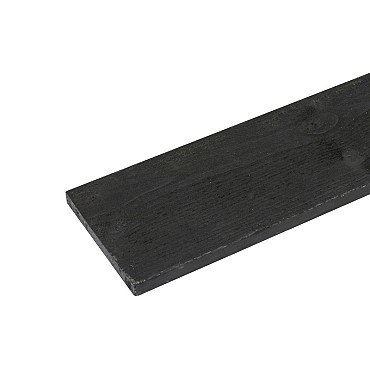 Vuren ruwe plank, zwart 2,2x20x420