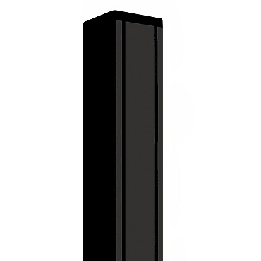 Elephant geassembleerde paal aluminium met kapjes 68x68x2720mm zwart gepoederecoat/houten kern
