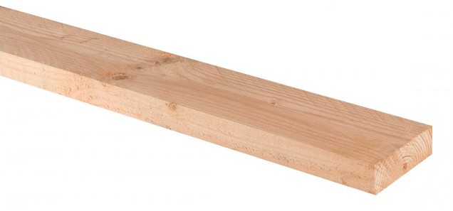Vuren  plank geschaafd, geïmpregneerd  1,8x9,5x480