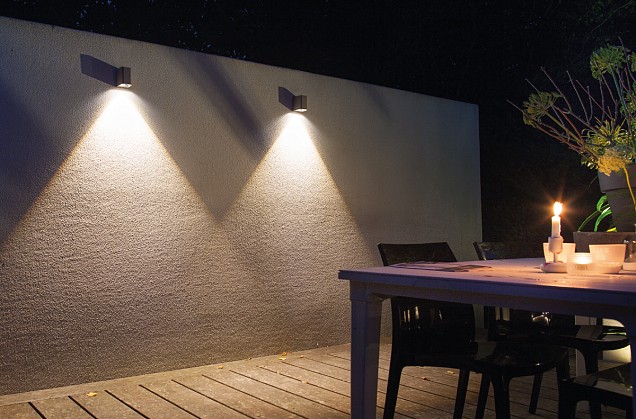 Ace Down Wall light 12V/3W LED Alu. Rose Silver Warm White