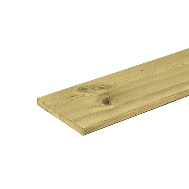 Vuren  plank geschaafd, geïmpregneerd  1,6x14x360