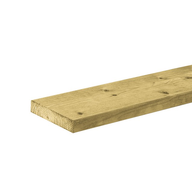 Vuren  plank geschaafd, geïmpregneerd  1,8x7x180