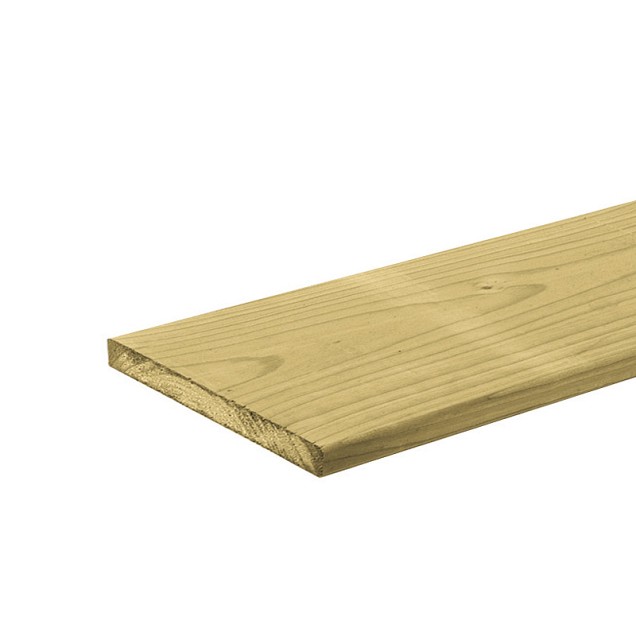 Vuren  plank geschaafd, geïmpregneerd  1,8x19,5x360