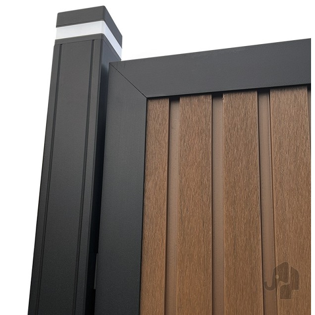 Elephant schutting Stripes houtcomposiet 180x180 cm Natural Dark Brown Aktie OP=OP