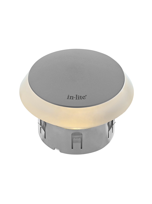 Puck Light Grey 12V/1,5W LED ø60mm Warm White, diffuse Ring 86mm