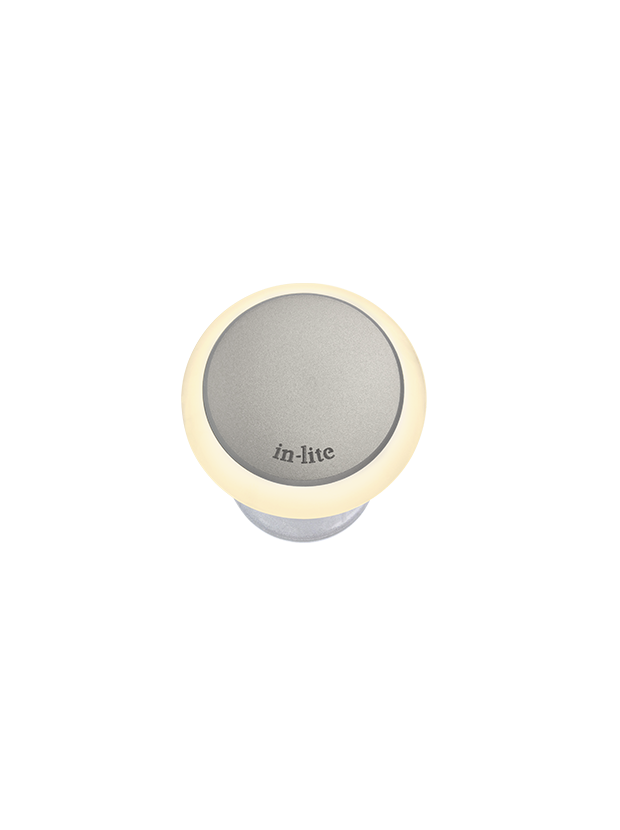 Puck 22 Light Grey 12V/0,5W LED ø22mm Warm White, diffuse Ring 35mm